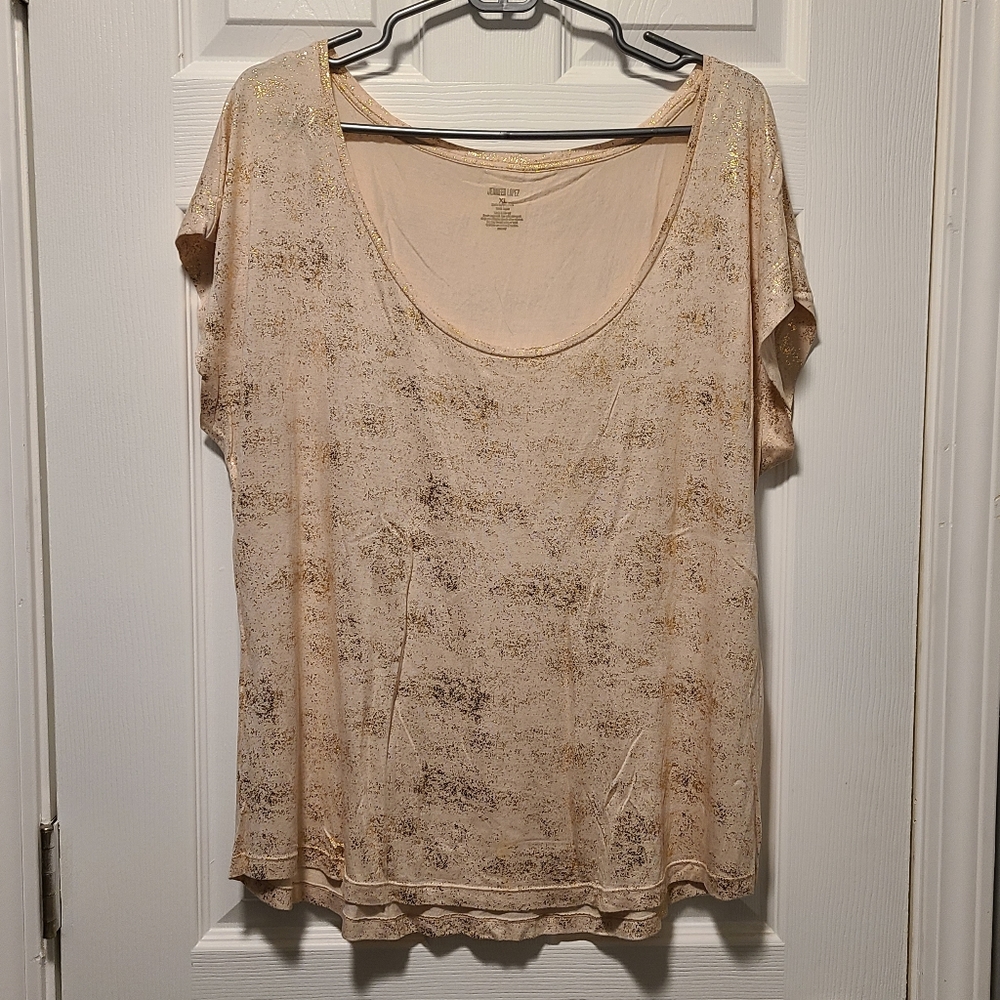 JENNIFER LOPEZ METALLIC TEE SIZE XL
